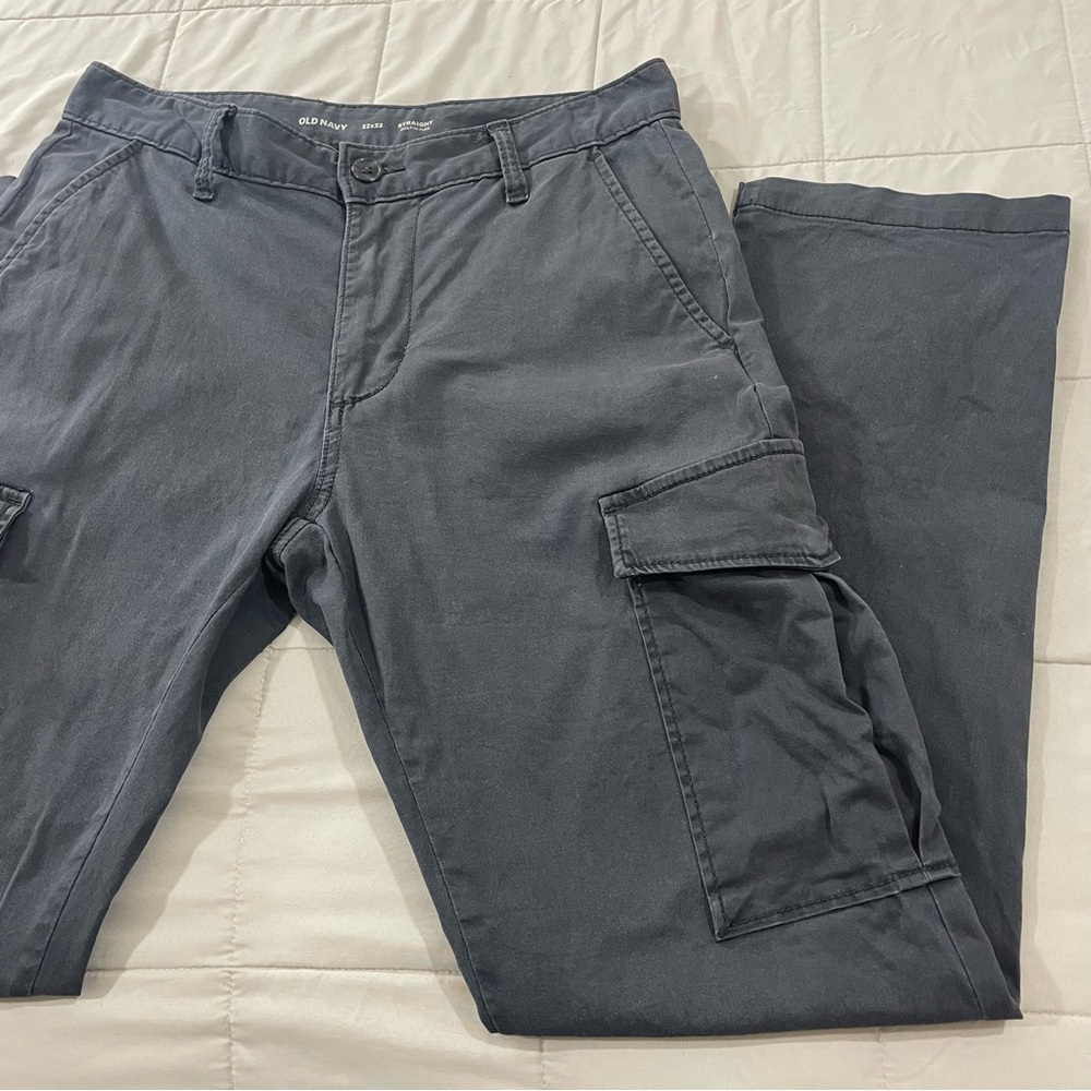 Old Navy Straight Built In Flex Cargo Pants Size 32x32 Charcoal Gray